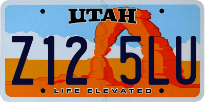 UT license plate Z125LU