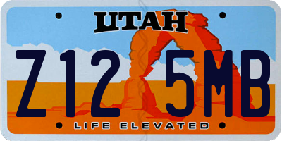 UT license plate Z125MB