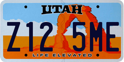 UT license plate Z125ME