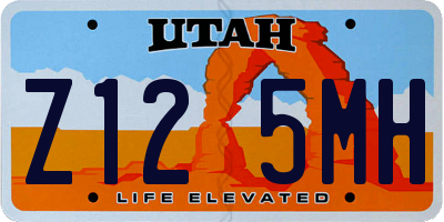 UT license plate Z125MH