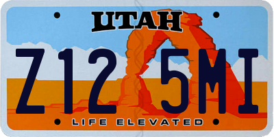 UT license plate Z125MI