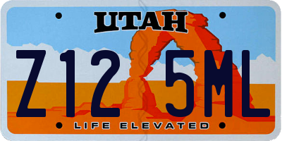 UT license plate Z125ML