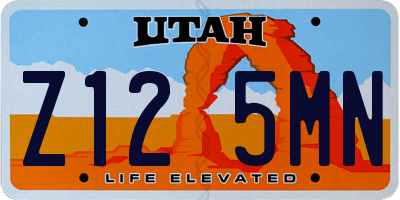UT license plate Z125MN