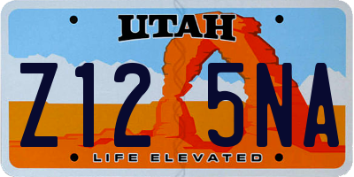 UT license plate Z125NA