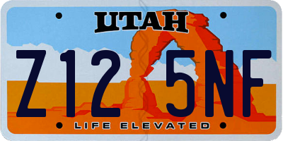 UT license plate Z125NF