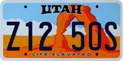 UT license plate Z125OS