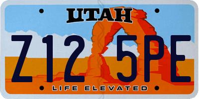 UT license plate Z125PE