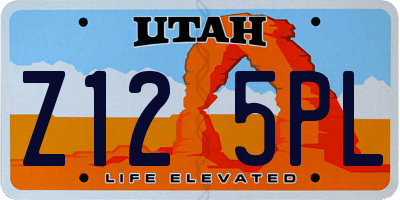 UT license plate Z125PL