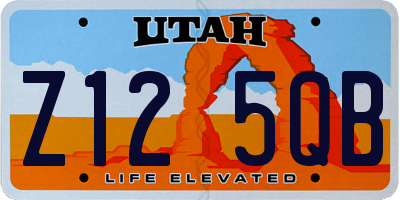 UT license plate Z125QB