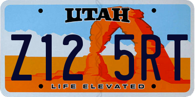 UT license plate Z125RT