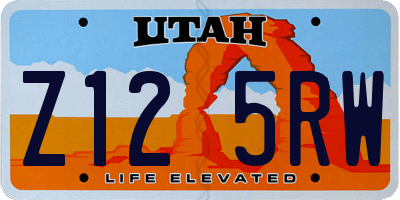 UT license plate Z125RW