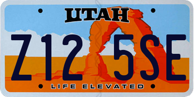 UT license plate Z125SE