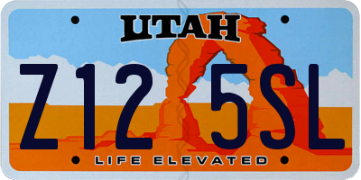 UT license plate Z125SL