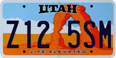 UT license plate Z125SM