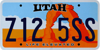 UT license plate Z125SS
