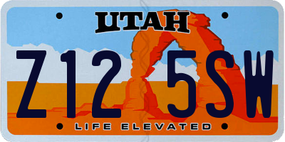 UT license plate Z125SW