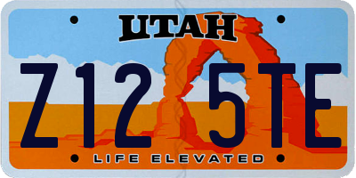 UT license plate Z125TE
