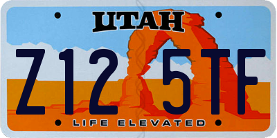UT license plate Z125TF