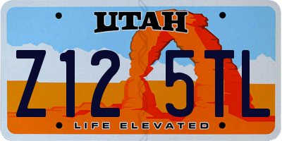UT license plate Z125TL