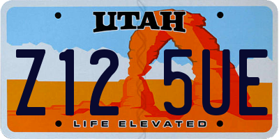 UT license plate Z125UE