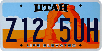 UT license plate Z125UH