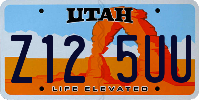 UT license plate Z125UU