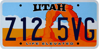UT license plate Z125VG