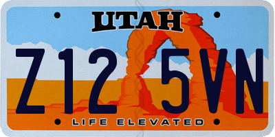 UT license plate Z125VN