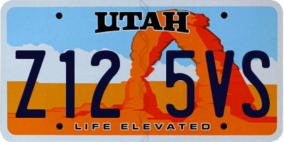 UT license plate Z125VS