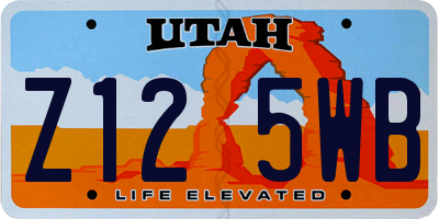 UT license plate Z125WB