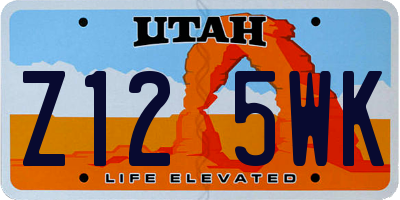 UT license plate Z125WK