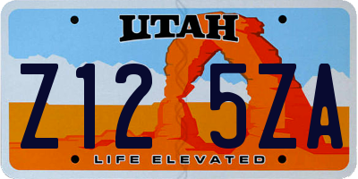 UT license plate Z125ZA