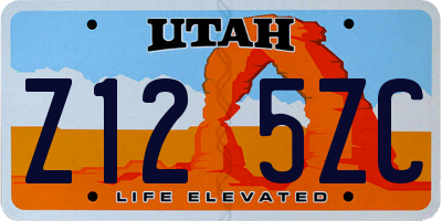 UT license plate Z125ZC