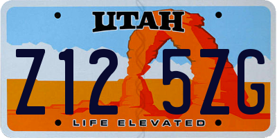 UT license plate Z125ZG