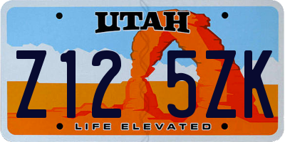 UT license plate Z125ZK