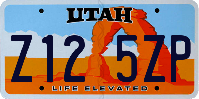 UT license plate Z125ZP