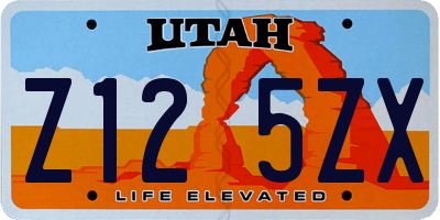 UT license plate Z125ZX