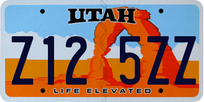 UT license plate Z125ZZ