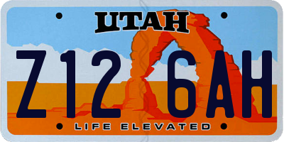 UT license plate Z126AH