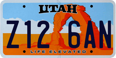 UT license plate Z126AN