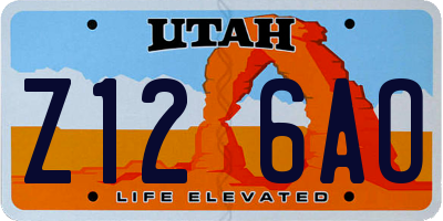 UT license plate Z126AO