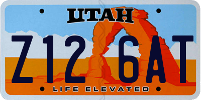 UT license plate Z126AT