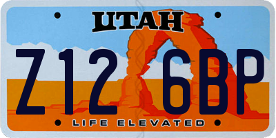 UT license plate Z126BP