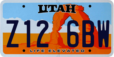 UT license plate Z126BW