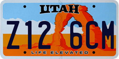 UT license plate Z126CM