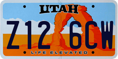 UT license plate Z126CW