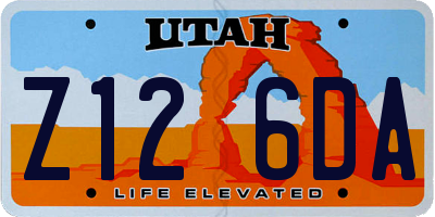 UT license plate Z126DA