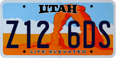 UT license plate Z126DS