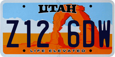 UT license plate Z126DW