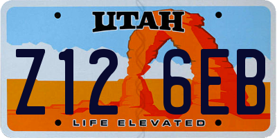 UT license plate Z126EB
